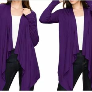 Women drapes open front cardigan